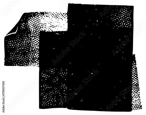 Abstract shapes reveal texture in composition