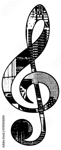 Treble Clef Illustrates Musicality in Graphic Design