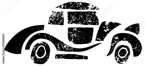 Vintage car illustrates retro style in graphic design