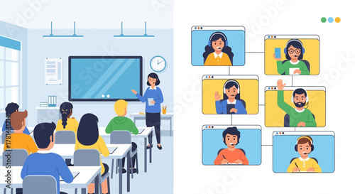 Dynamic Educational Environments Illustrating the Blend of In-Person Classroom Instruction and Engaging Online Learning Experiences