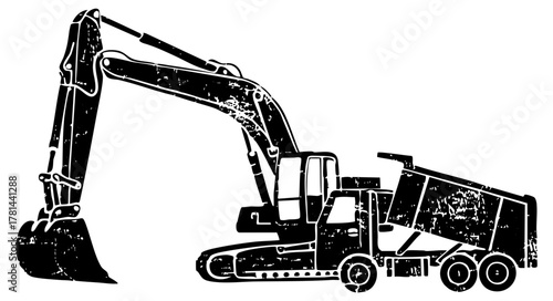 Excavator Digging in Construction Site