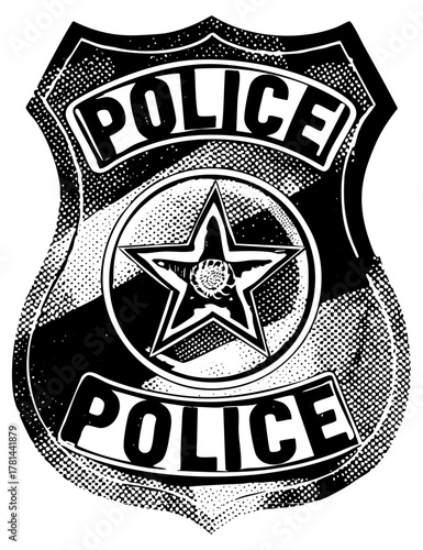 Police Badge Illustrates in Law Enforcement