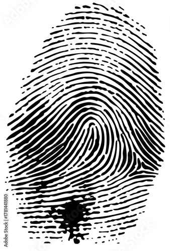 Fingerprint illustrates security in forensic investigation