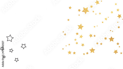 Golden glittery star elements vector illustration for christmas and new year celebration decoration design use