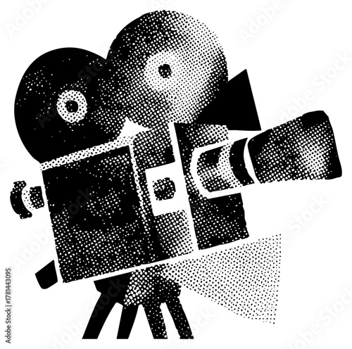 Movie Camera Illustrates Filmmaking in Entertainment