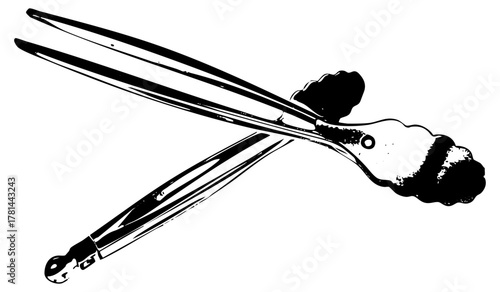 Kitchen Tongs Grip Food in Culinary Setting