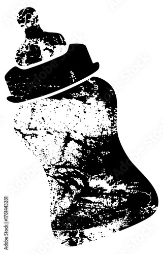 Vintage bottle texture in illustration