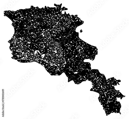 Armenia Map Illustrates Territory with Textured Detail