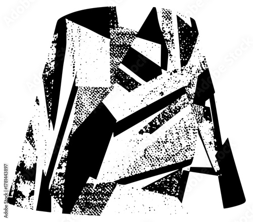 Abstract shapes compose dynamic texture in design