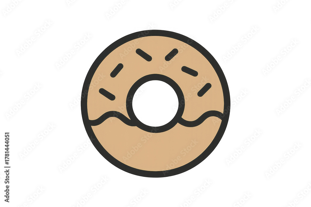 Fototapeta premium Donut cake with sprinkles on transparent background