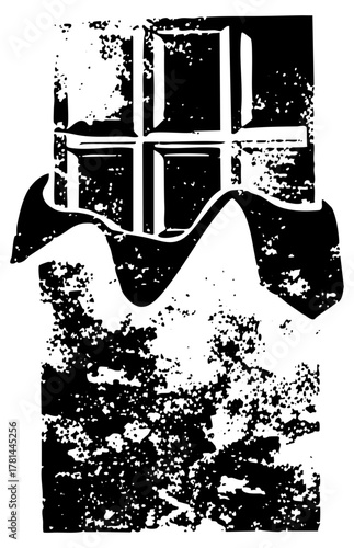 Window overlooks landscape texture