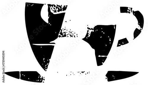 Abstract Shapes Fragment into Distortion geometric