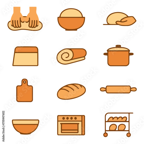 Culinary Delights: a collection of illustrations that showcase the tools and components of baking, ideal for food-related projects.