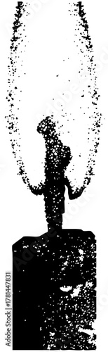 Person contemplating existence abstract illustration