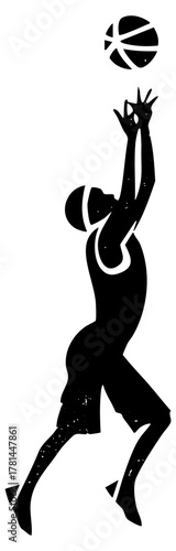 Basketball player shooting silhouette