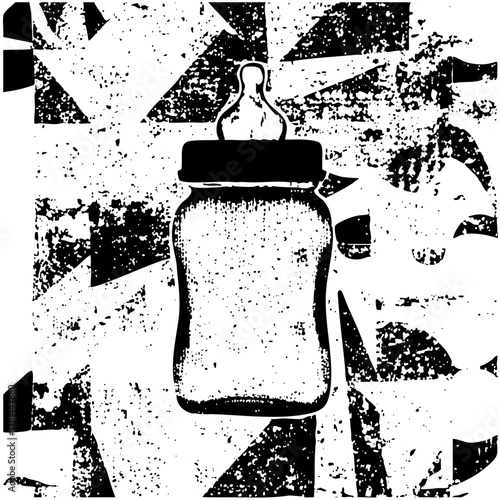 Baby bottle texture in abstract composition