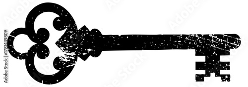 Antique key unlocks secrets in vintage design