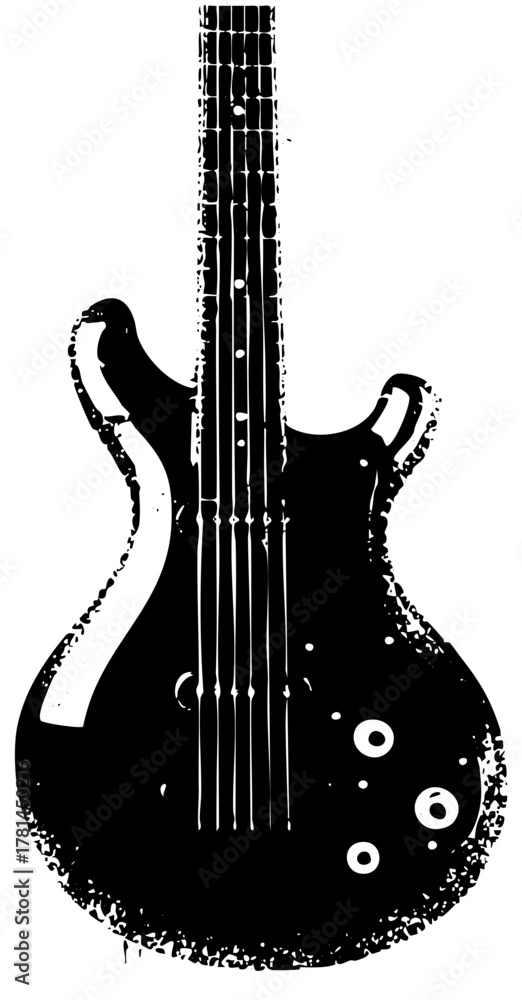 Fototapeta premium Electric Guitar Illustrates Music Performance in a Studio