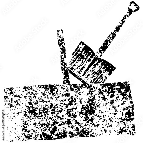 Shovel Digging Hole in Sand