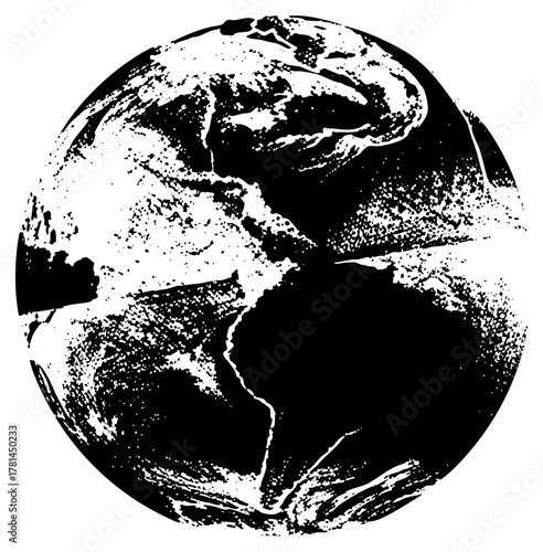 Earth rotates illustration for global communication