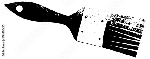 Paintbrush Applies Texture in Artistic Design