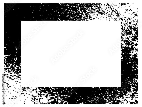 Grunge frame defines space for text or graphics in a distressed setting