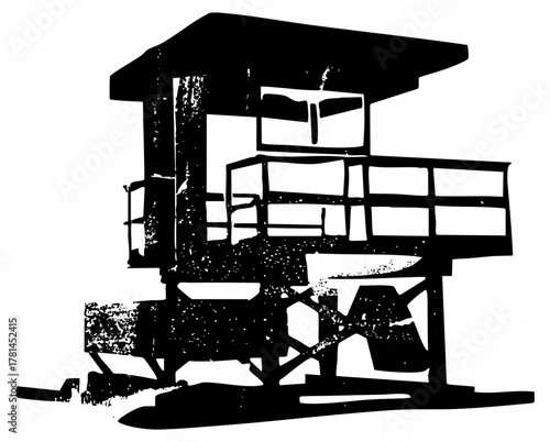 Lifeguard Tower Stands Guard on Beach