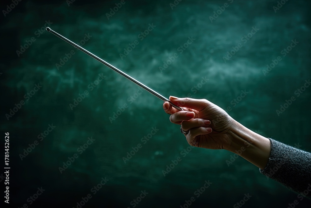Fototapeta premium Aged Hand Holding Wand In Dramatic Lighting