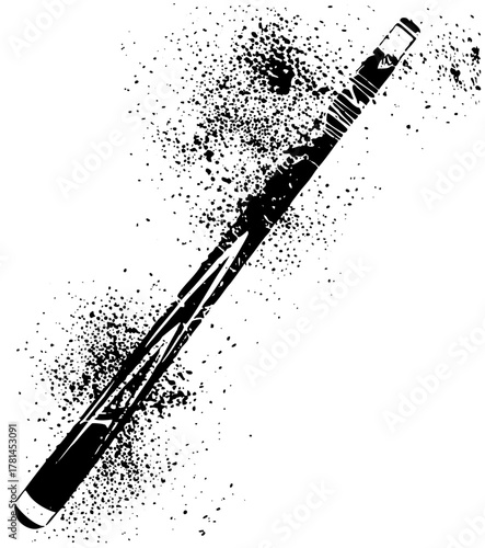 Baseball bat strikes action in sports illustration