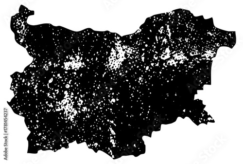 Bulgaria Map Illustrates Territory with Speckled Texture