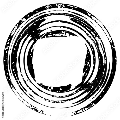 Circular Brushstroke Defines Abstract Design Element