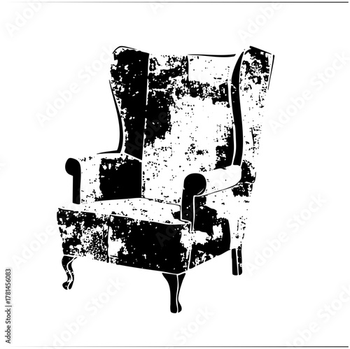 Armchair texture in a vintage living room