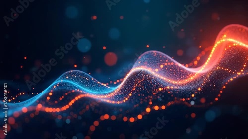 An abstract composition featuring vivid colors representing data flows and interconnected systems, with prominent copy space for text overlay or branding.