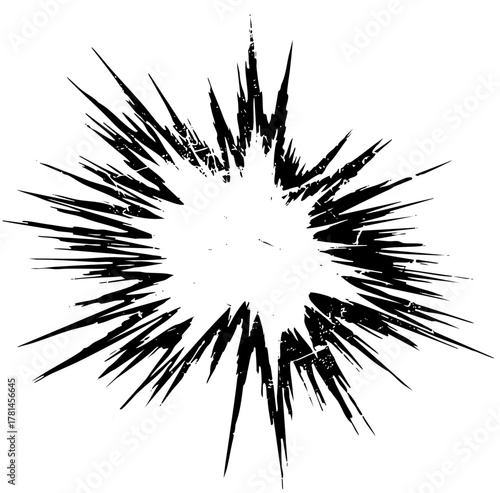 Explosion radiates energy in abstract graphic design