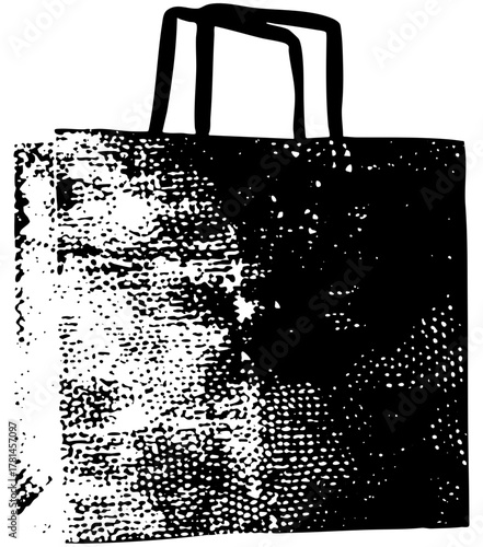 Shopping bag halftone texture for retail promotions