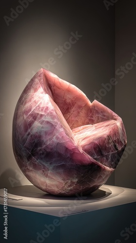 Abstract Pink And Purple Resin Sculpture