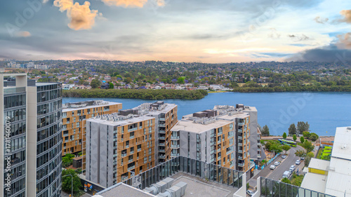 Wentworth Point a suburb in western Sydney newly built residential high rise apartments area on Parramatta River Sydney NSW Australia