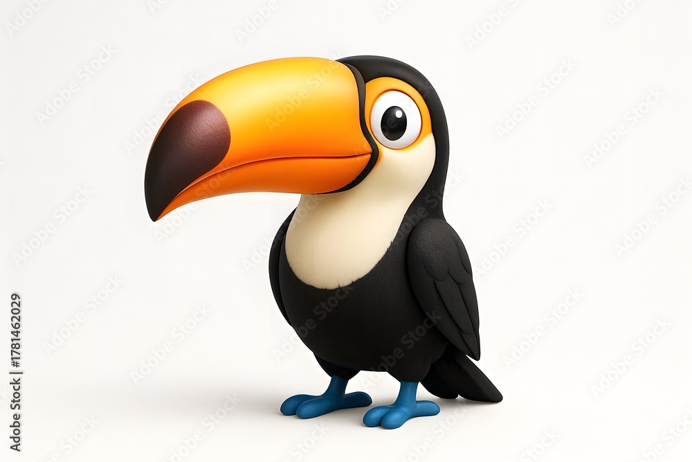 Fototapeta premium Colorful 3D Cartoon Toucan