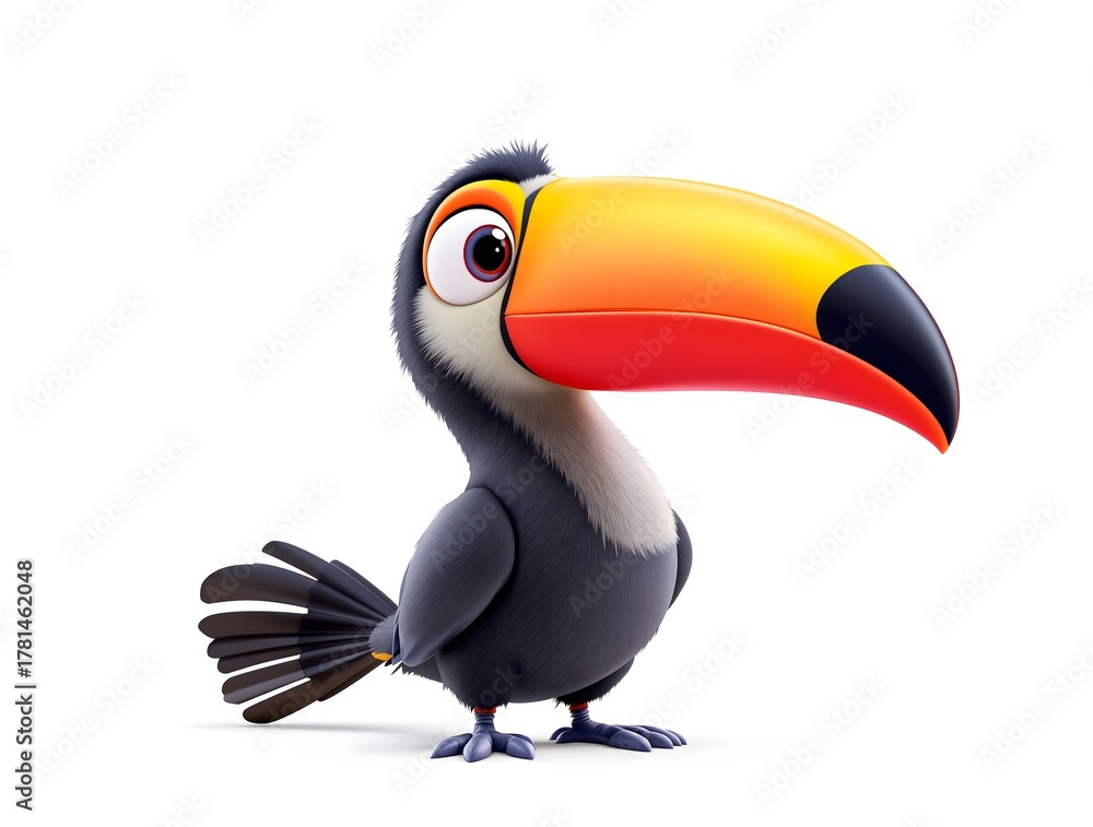Fototapeta premium Colorful 3D Cartoon Toucan