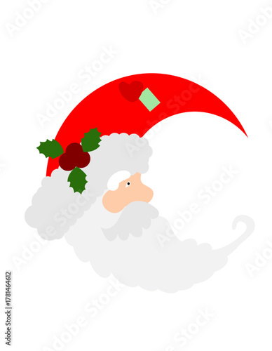 Santa ,Santa Klaus, Santa Claus, Christmas, Moon, svg, paper cut, silhouette, Cricut, school, kids , Decoration, cut file , vector, pattern