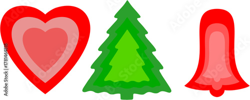 Tree, Heart ,Christmas, svg, paper cut, silhouette, Cricut, school, kids , Decoration, cut file , vector, pattern