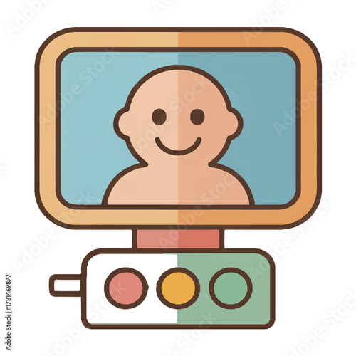 Illustration of a baby monitor isolated on white background Vector Art