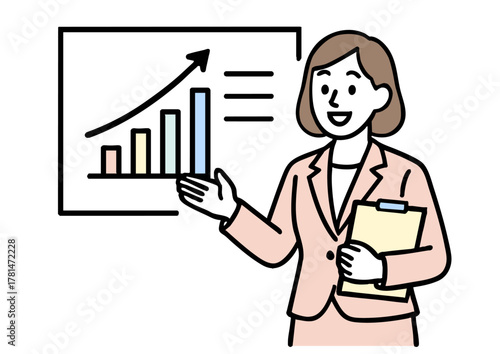 プレゼンテーションをする女性ビジネスマン