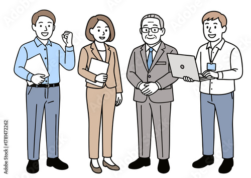 社長とIT機器を活用するビジネスチーム