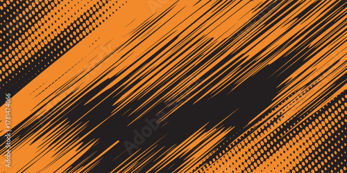 orange black brush Car sticker wrap pattern banner abstract sporty lines black orange color combination grunge brush. modern.