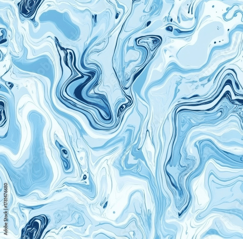 Abstract Blue Wave Seamless Pattern Wallpaper Design