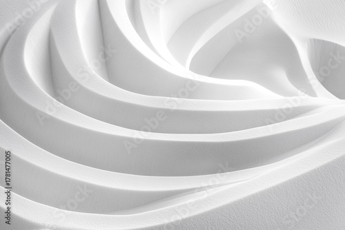 Fototapeta Naklejka Na Ścianę i Meble -  White gypsum sand dunes forming soft curves in New Mexico White Sands