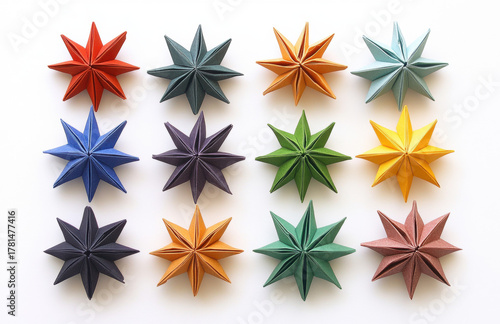 Christmas star and bow decoration seamless floral vector pattern