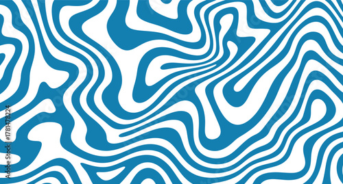 Abstract blue and white wavy organic pattern background