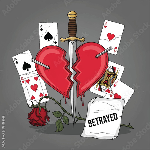 a dagger brokes a heart